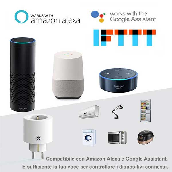 Presa smart Wi-Fi con Energy Meter-  Alexa e Google Assistant