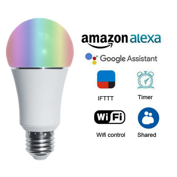 Lampada bulbo 10W RGBW Wi-Fi -  Alexa e Google Assistant