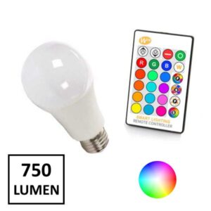 Lampada LED 10 watt RGB+bianco caldo e telecomando