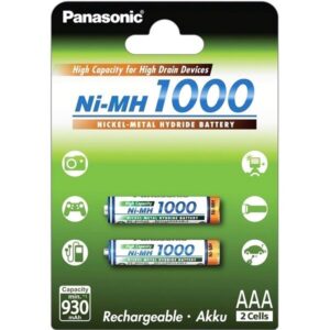 Blister 2pz batterie Panasonic Ni-MH 1,2 V - 1000 mAh AAA
