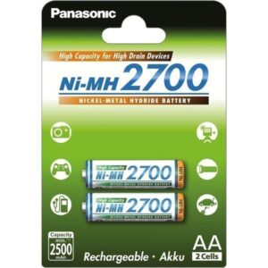 Blister 2pz batterie Panasonic Ni-MH 1,2 V - 2500 mAh AA