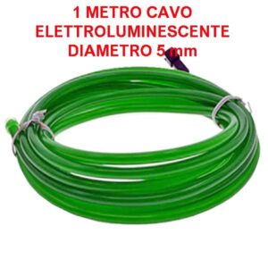 Cavo elettroluminescente Verde - 1 metro / 5 mm