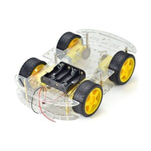 Base Robot 4 ruote+motoriduttori+portabatterie