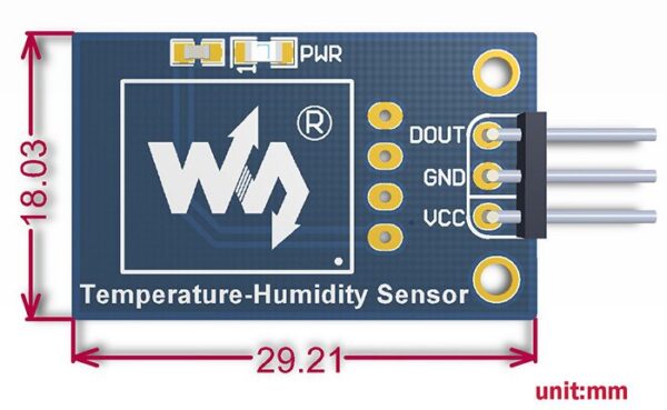 Scheda con sensore temperatura e umidità DHT11