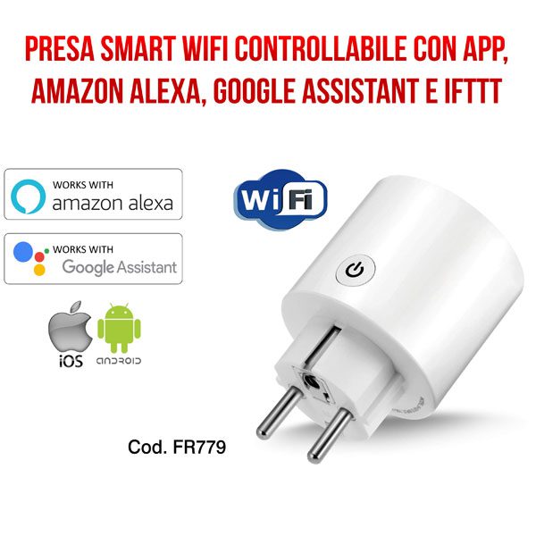 Presa USB Smart Wi-Fi compatibile con  Alexa e Google Home