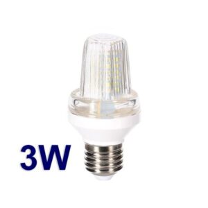 Mini lampada strobo bianca a LED con attacco E27 - 3W