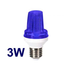 Mini lampada strobo blu a LED con attacco E27 - 3W