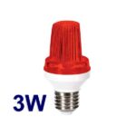 Mini lampada strobo rosso a LED con attacco E27 - 3W