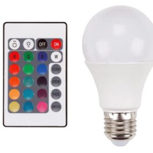 Lampada LED RGB+bianco caldo e telecomando
