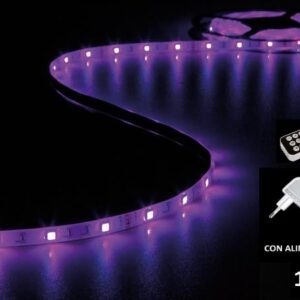 Strip a LED RGB da esterno con telecomando e alimentatore - 150 LED - 5 m
