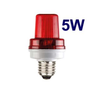 Mini lampada strobo rossa con attacco E27 - 5W