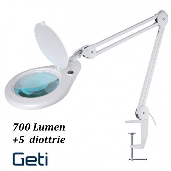Lampada LED con lente d'ingrandimento 5 diottrie - 700 lumen