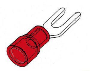 Confezione 10 pz connettore forcella rosso 5,3 mm