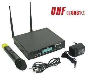 RADIOMICROFONO UHF 8 CANALI CON DISPLAY LCD BLU