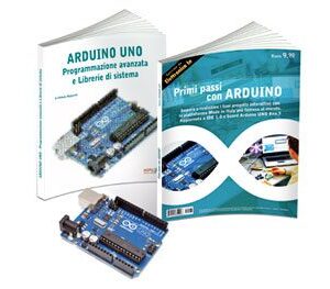 Set board ARDUINO UNO rev.3 + libri "Primi passi con Arduino" e "Arduino UNO programmazione avanzata e librerie di sistema"