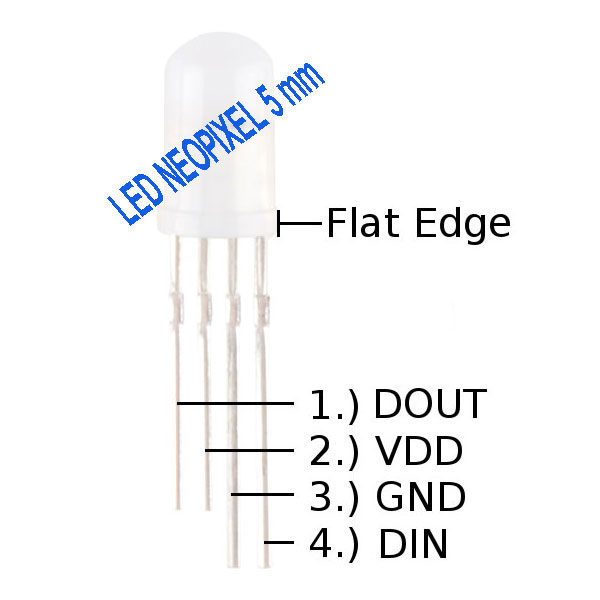 LED 5mm con Chip WS2812B - NEOPIXEL