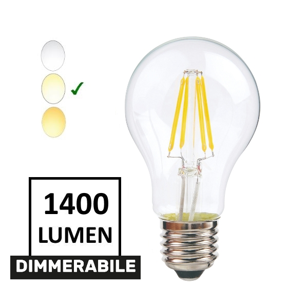 Lampada a filamento led- luce neutra 220 Vac - attacco E27 - 10W - Dimmerabile
