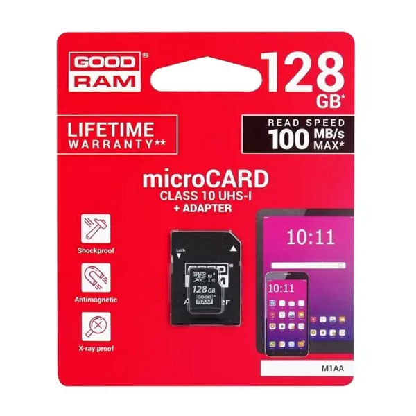 Micro SD card HC 128GB classe 10 + adattatore