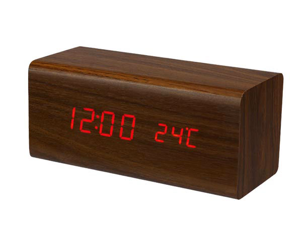 Wooden Clock -Sveglia digitale con temperatura e calendario