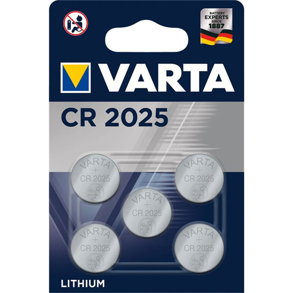 Batteria al Litio VARTA CR2025 - 5 pz