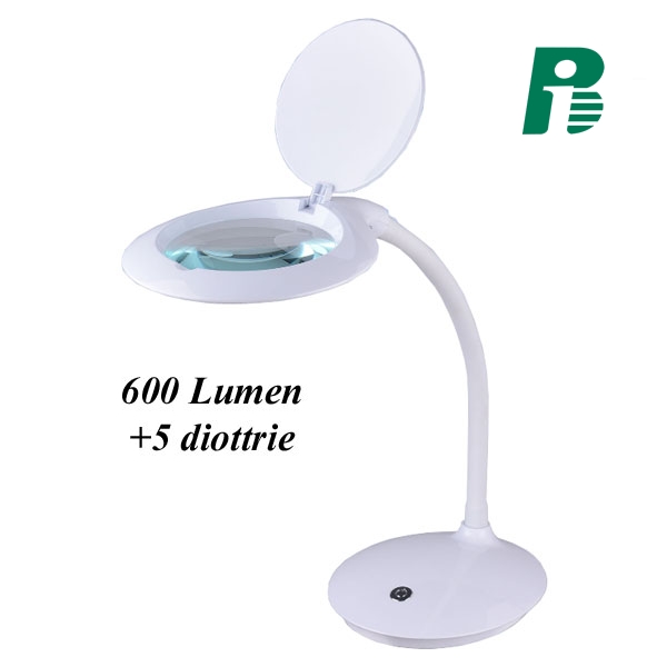 Lampada LED con lente d'ingrandimento 5 diottrie - 600 lumen