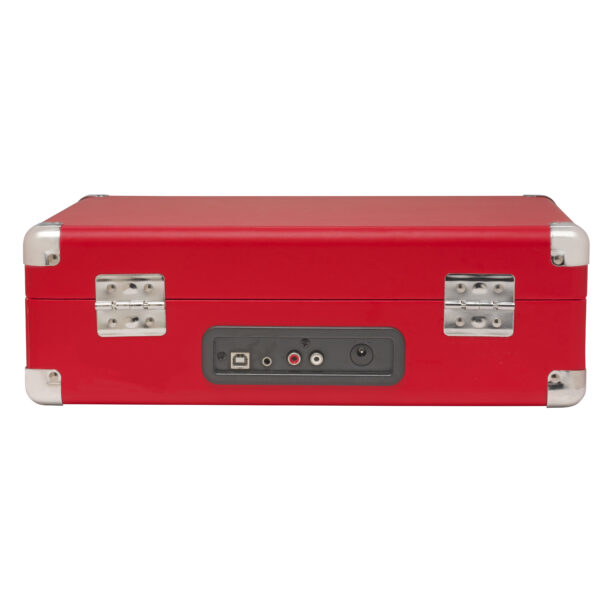 Giradischi portatile a valigetta vintage con uscita USB - Case rosso
