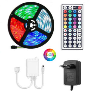 Strip a LED RGB con telecomando e alimentatore - 300 LED - 10 m