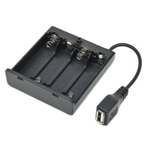 Portabatterie 4 x AA USB-A con interruttore e coperchio