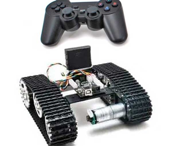 Robot Cingolato con Elettronica Arduino Compatibile, Motori DC e Controller Wireless