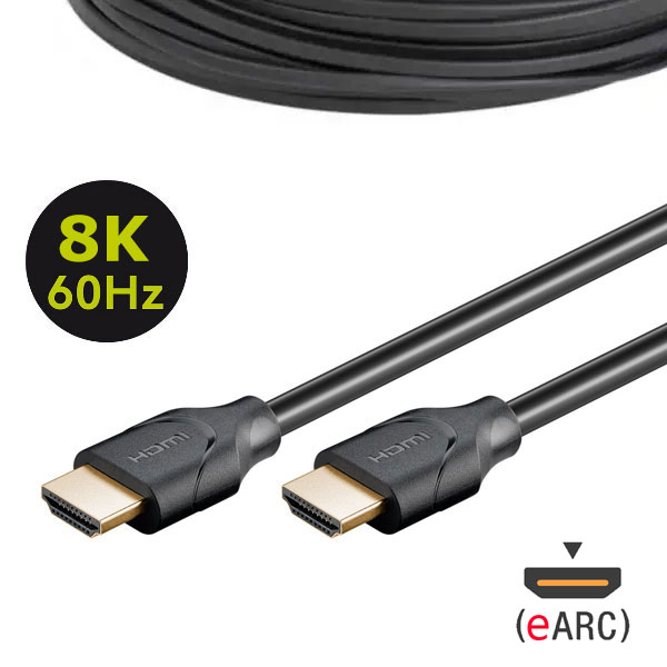 Cavo HDMI 2.1 - 8K con doppia schermatura, eARC/ARC e supporto HDR - 2m