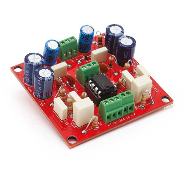 Pre-phono RIAA per giradischi con testine MM, alimentazione duale, guadagno 42 dB