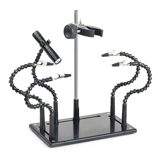 Supporto per saldatura a 5 bracci flessibili con clip a coccodrillo, morsetto e torcia