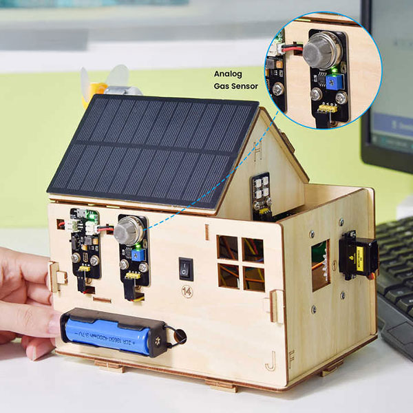 Kit Smart Home educativo con Micro:bit V2, sensori e alimentazione solare