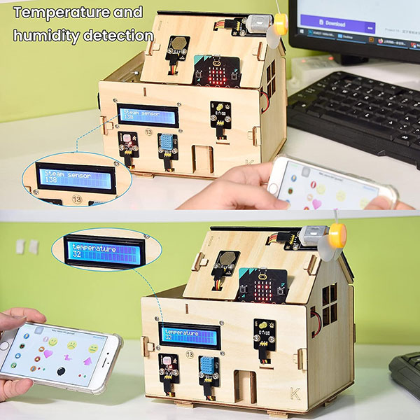 Kit Smart Home educativo con Micro:bit V2, sensori e alimentazione solare