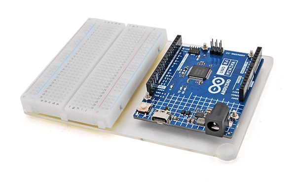 Supporto universale acrilico per Arduino Uno e Breadboard 400 punti